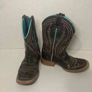 Ariat Boots Girls Size 11.5 Western Cowboy Square Toe Leather Rodeo